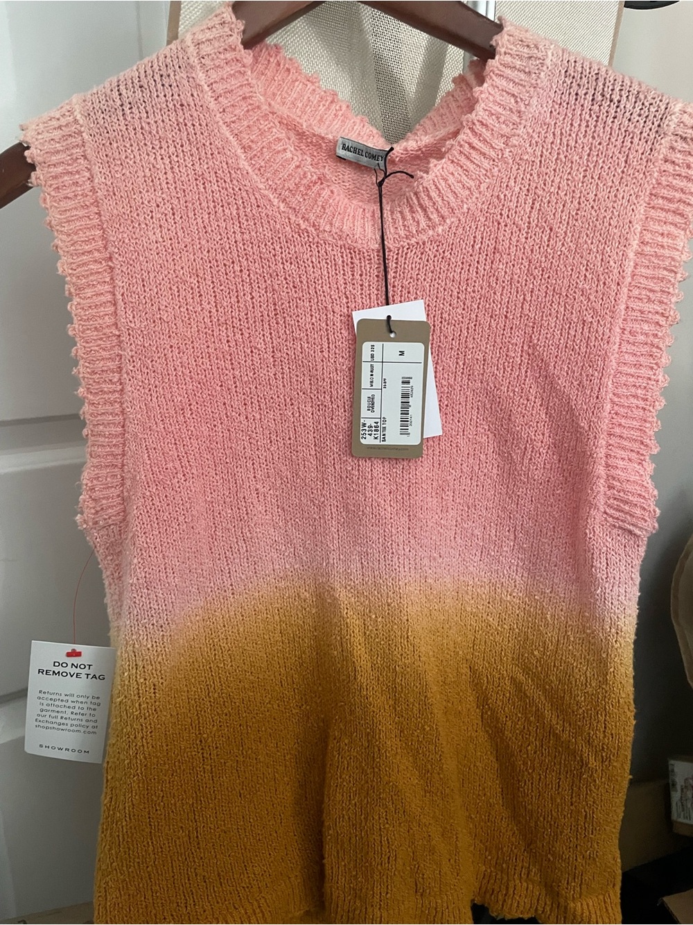 Rachel Comey Santee Melon-Rust Knit Sleeveless AllCotton Soft Crochet Orig $325 - Picture 2 of 3